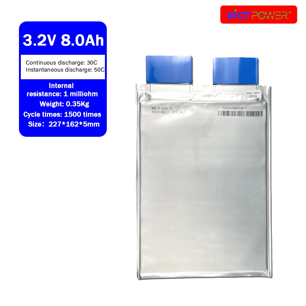 

Victpower Factory Price 3.2V LiFePO4 Battery A123 8Ah 12Ah14ah 20Ah Prismatic Pouch Lithium Ion Cell 10C 20C High Performance