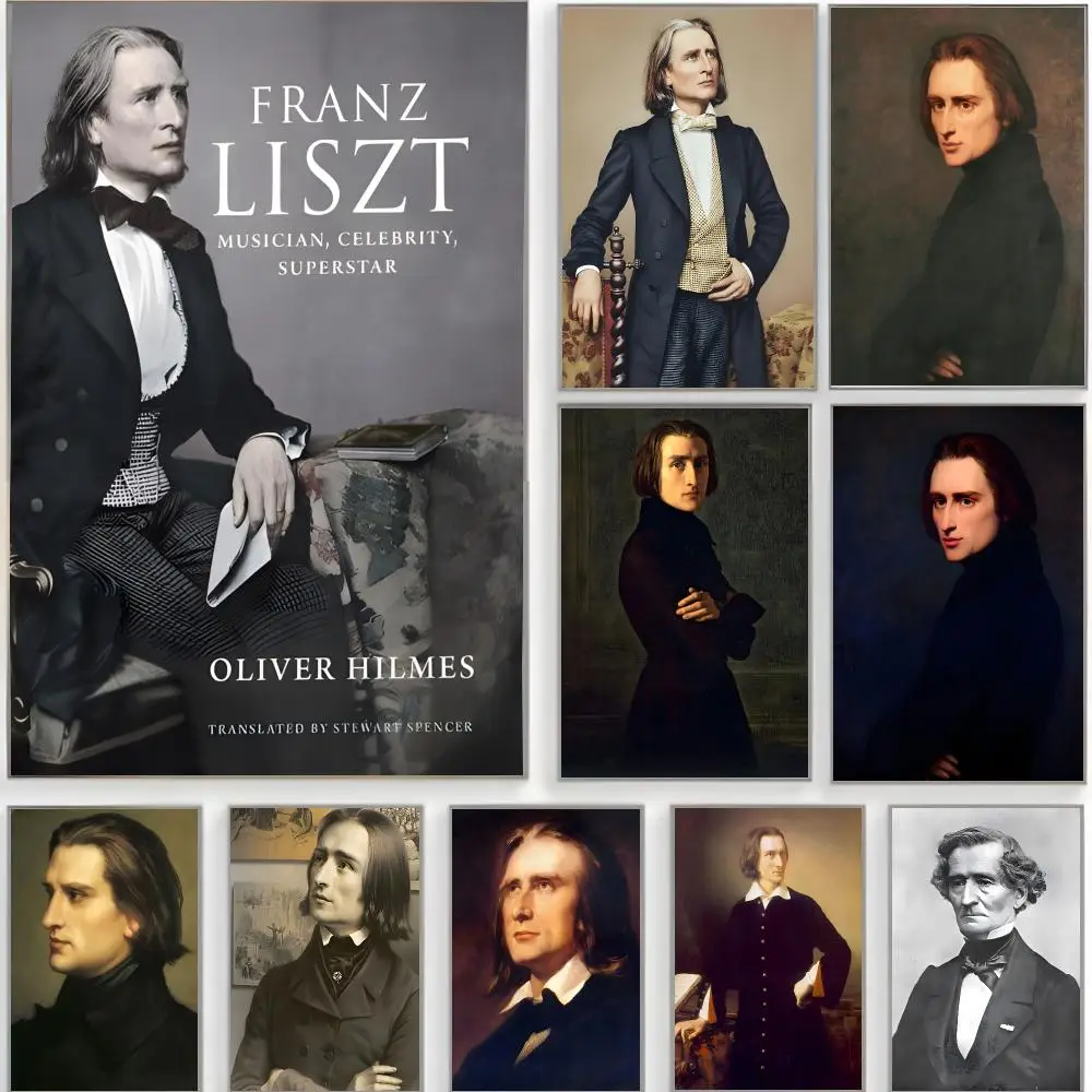 classical composer f-franz liszt Poster Classic Wall Art  Home Decor  Peel and Stick Unframed