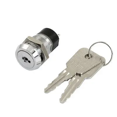 Locking Two Position 4 Pins 125VAC 4A/250VAC 2A Rotary Selector Switch w Key 2801 2802 2803