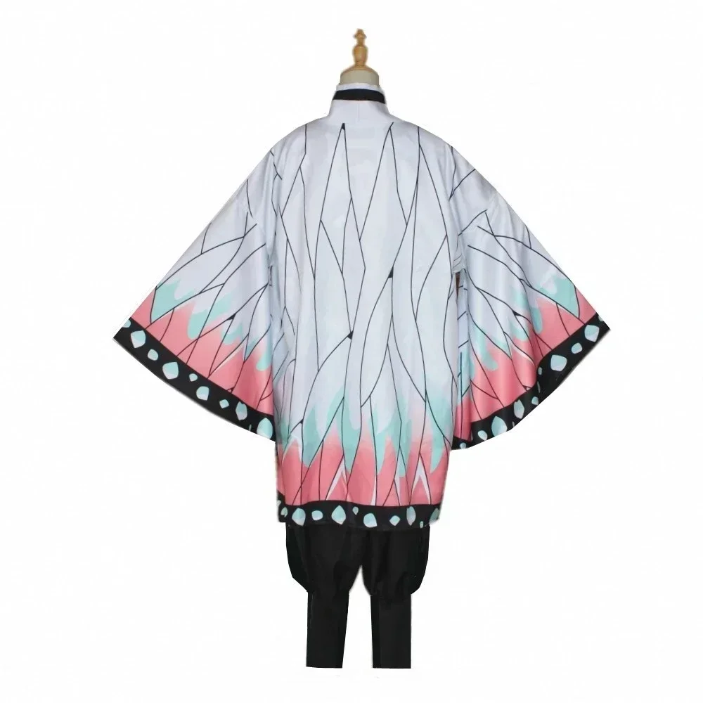 2025 Disfraz de Anime Demon Slayers, peluca Kochou Shinobu, tocado tipo kimono, capa Kimetsu No Yaiba Haori, trajes de fiesta