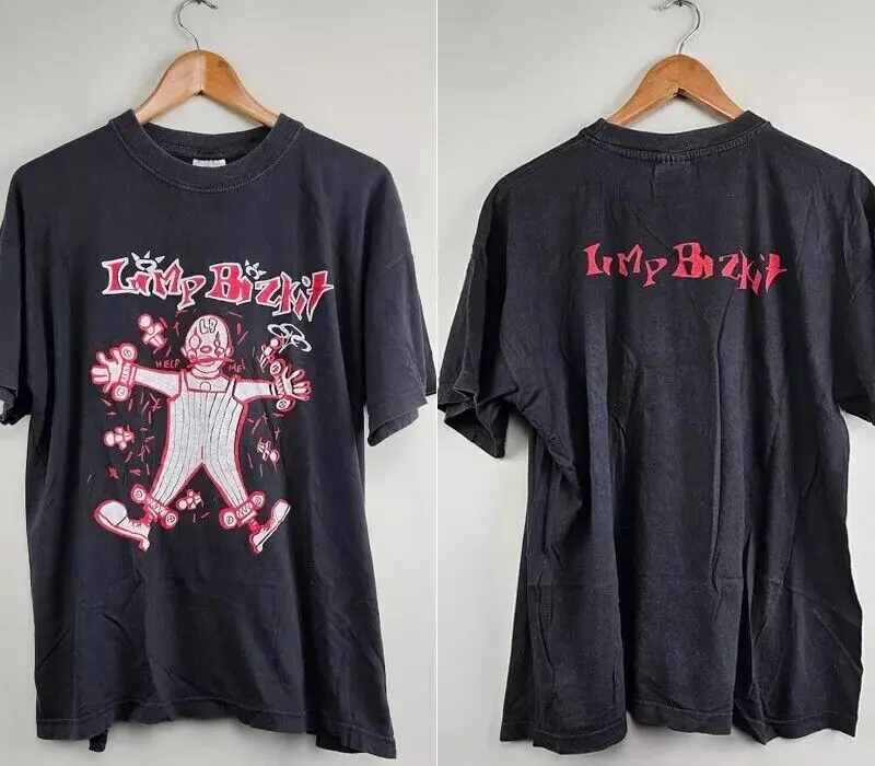 2000 Limp Bizkit Band 2 Side Basic Black Unisex T shirt Reprint S-5XL Men Women