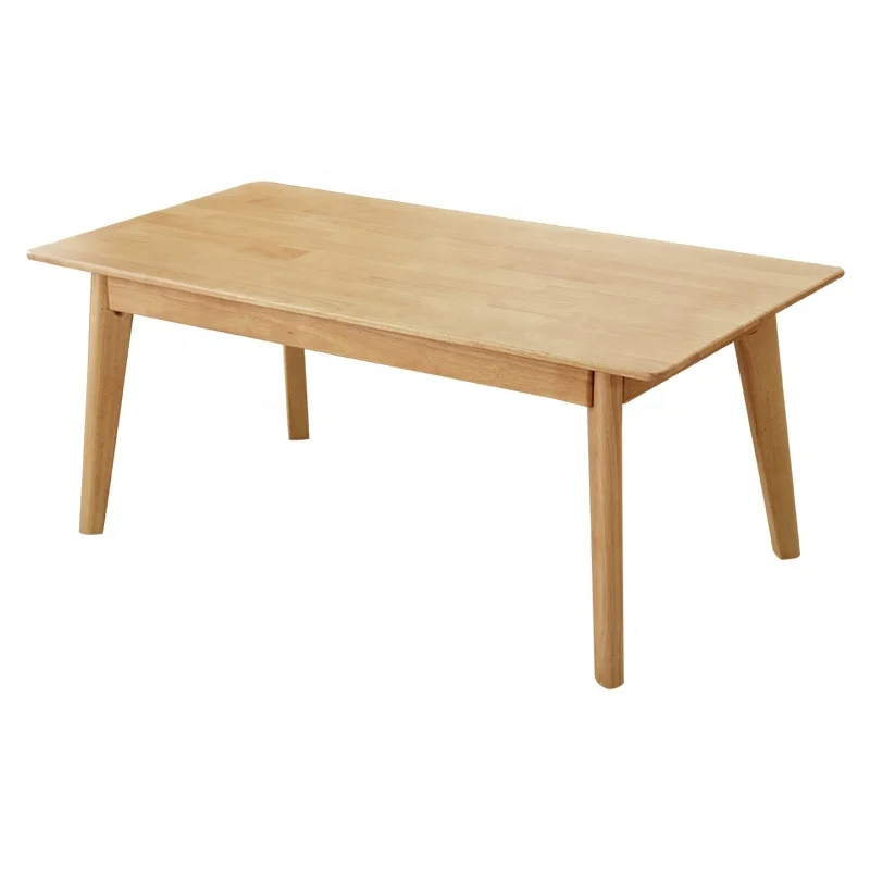 Simple and Cheap Solid Wood Modern Living Room Furniture square Side Coffee Table with No Drawer