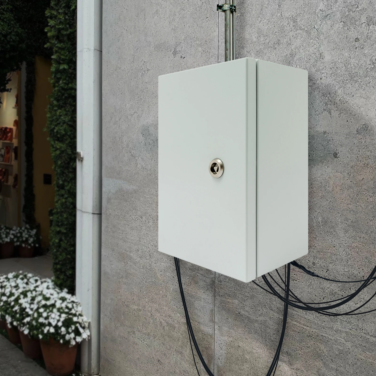 

20*15*30cm Rectangular Outdoor Junction Box, Wall Mount Metal Electrical Box, IP65 Waterproof & Dustproof Hinged Junction Box