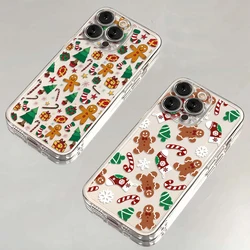 Christmas Cute Gingerbread man Phone Case For Samsung S25 S24 S23 S22 S21 S20 FE Note20 Note10 Plus Ultra Lite 5G Clear Soft TPU