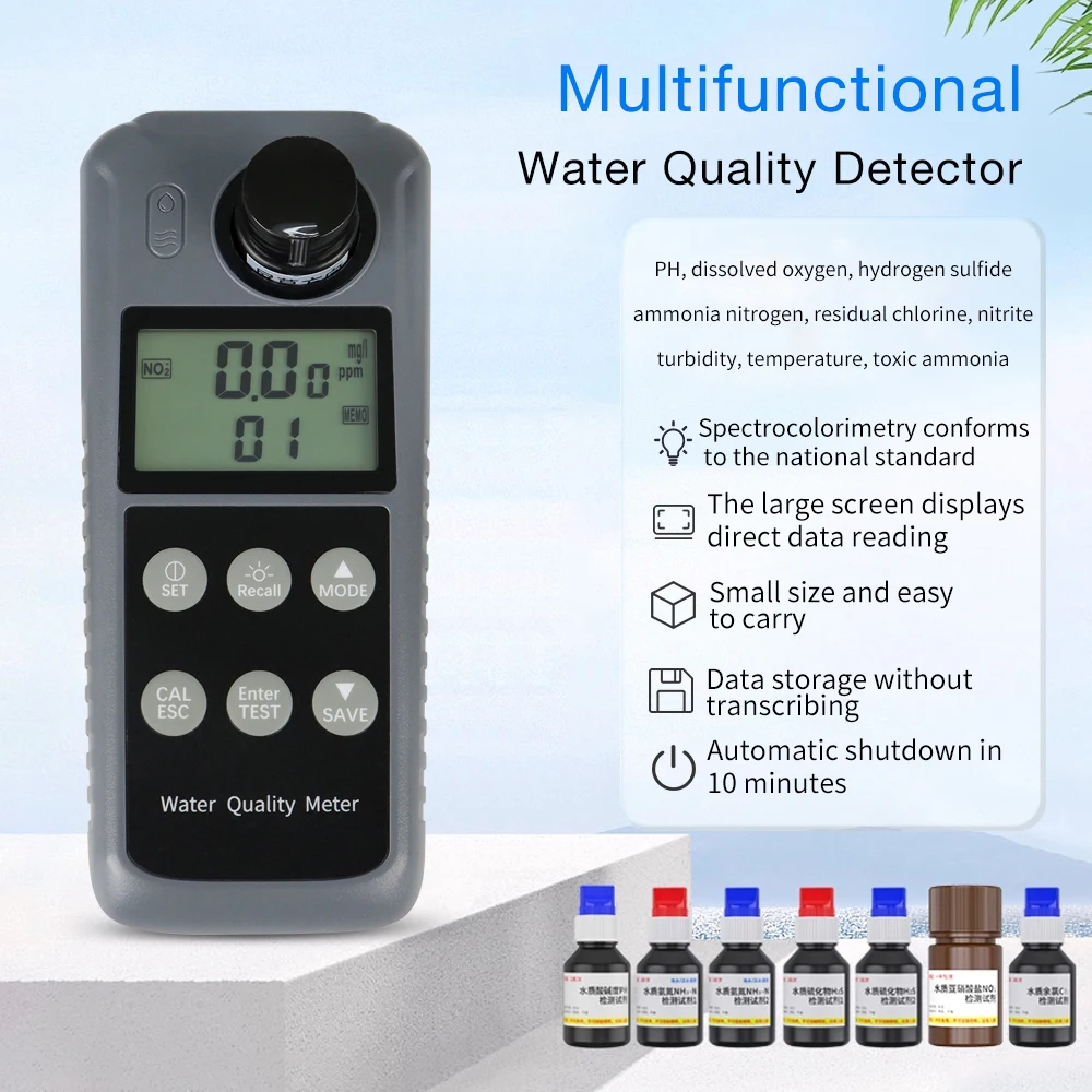 0-1000NTU Turbidimeter Digital Turbidity Meter Tester Multiparameter Water Quality Detector for Aquarium Pool