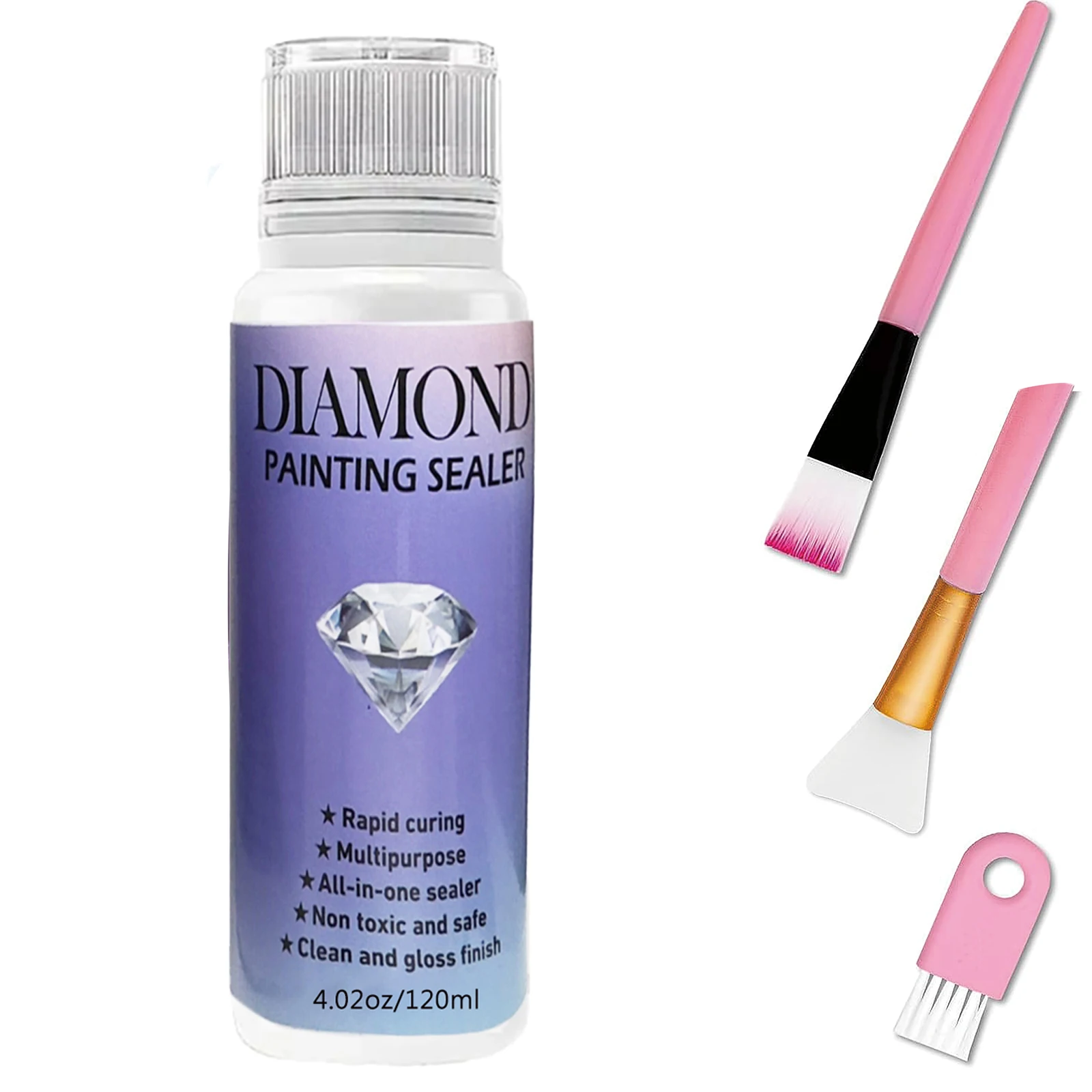 60 ML/120 ML/200 ML Diamant Schilderij Sealer met 3 Stuks Borstels Diamant Schilderij Lijm Permanente Hold & glans Effect Sealer Puzzel