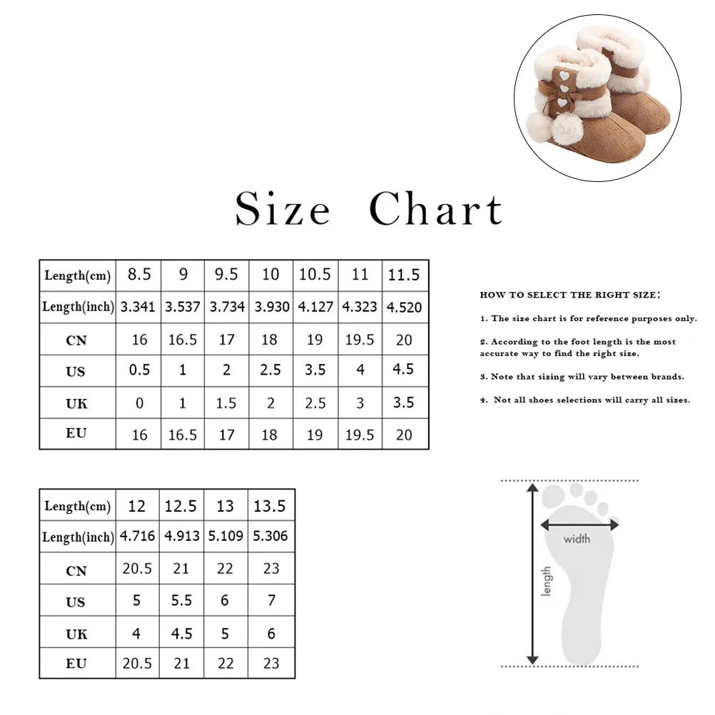 1Pair Infant Prewalkers Christmas Boots Winter Baby Shoes Cotton Material Warm Comfortable Breathable for Newborns Toddlers