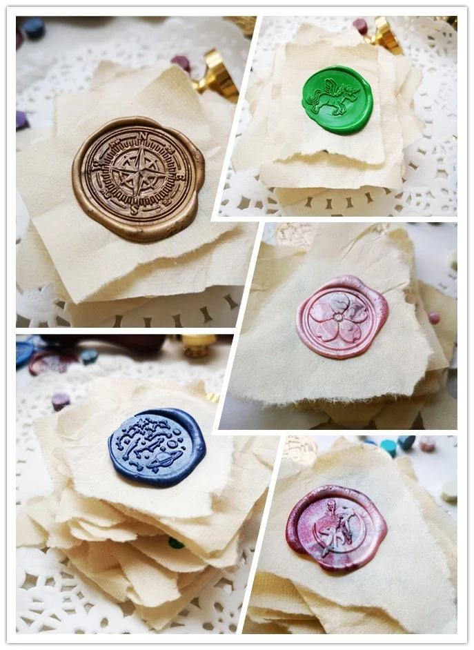 Galaxy Star Paper plane astronaut galaxy map plant Cherry blossoms compass Sealing Wax Stamps Wedding Wax Seal Stamp