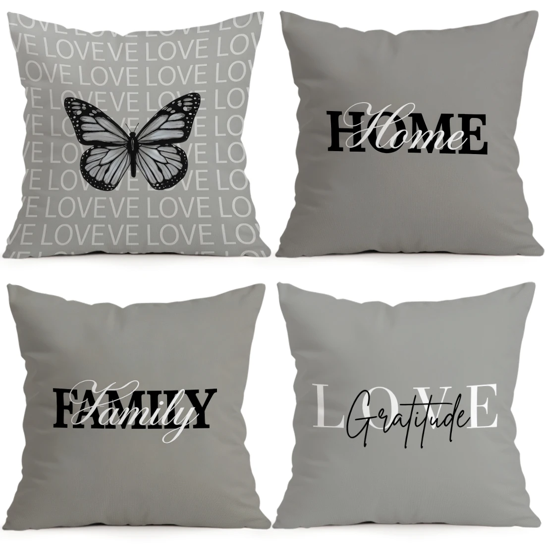 Simple Warm Home Text Pillowcase Printed Polyester 40/45/50cm Throw Pillowcover Decorative Sofa Cushion Pillowslip Home Decor