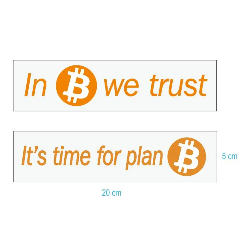 

60pcs 20x5cm IN BITCOIN WE TRUST It's Time for Plan BTC Paper Label Sticker Crytocurrency Publicity Tag Future Currency