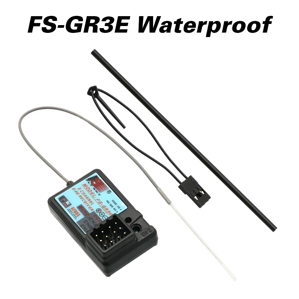 Flysky FS-GR3E FS-GR3F Receptor GR3E de 3 canales 2,4G con prueba de fallos impermeable para RC coche camión barco GT3B GR3C transmisor de actualización