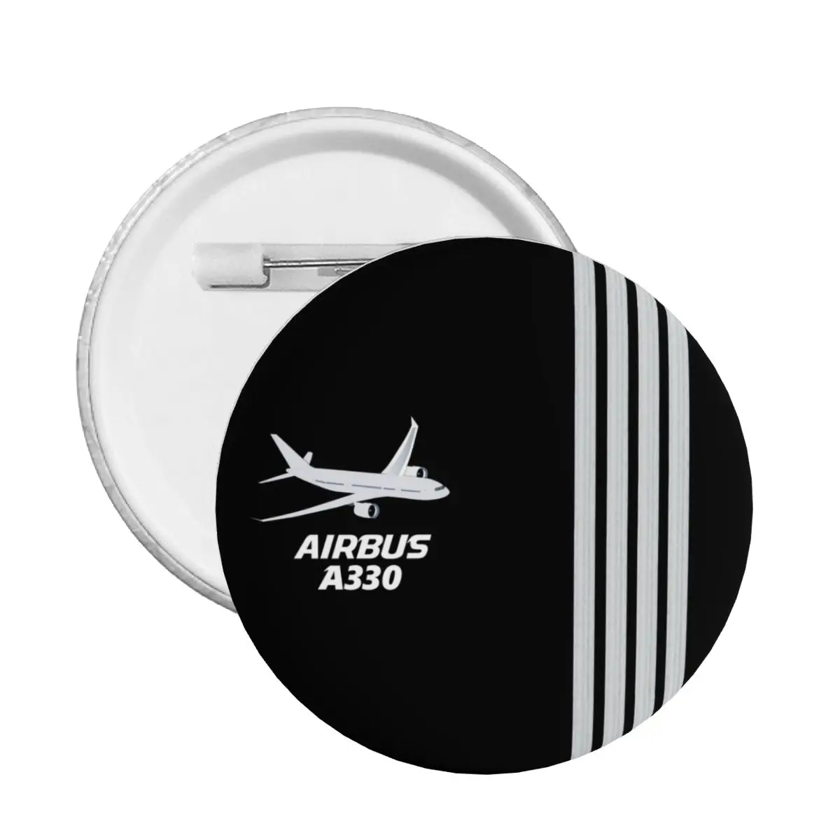 Airbus A330 Captain Stripes Round Button Pin for Backpack Customizable Pilot Aviation Aviator Airplane Pinback Badges Brooches