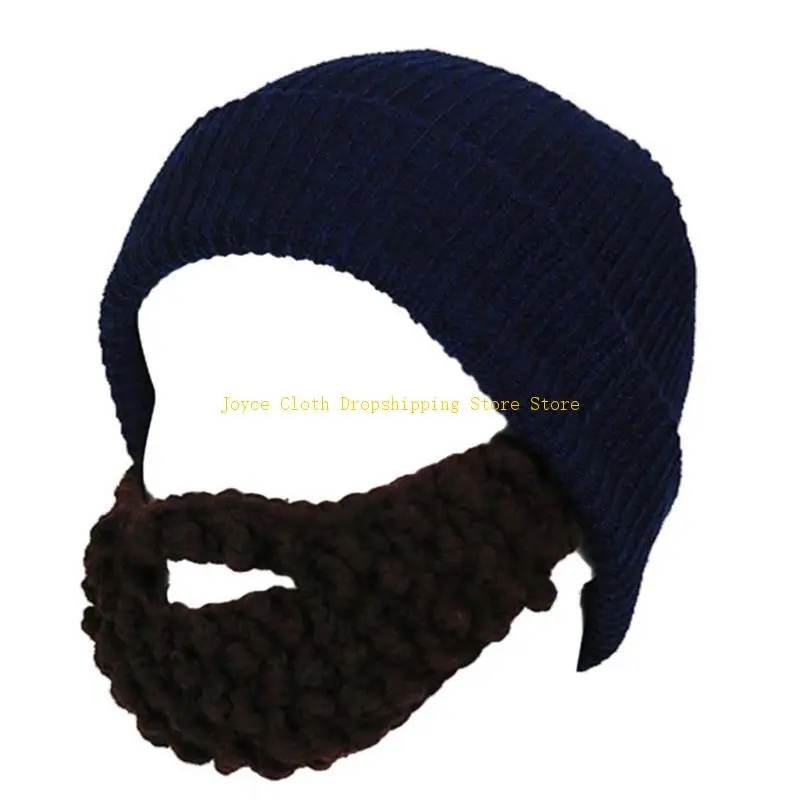 Adult Winter Beard Hat Knit Balaclava Mask Full Face Cover Hat Performances Wear 10CD