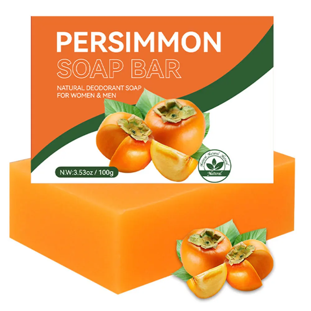 Persimmon Soap Bar for Body Odor Control Handmade Persimmon Soap for Face and Body Wash Gentle Smooth Deodorant Bath Soap