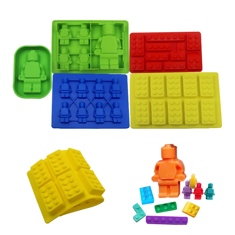 Robot Ice Cube Tray Silicone Mold Candy Moulds Chocolate Moulds For Kids Party and Baking Minifigure Building Block Mold Themes