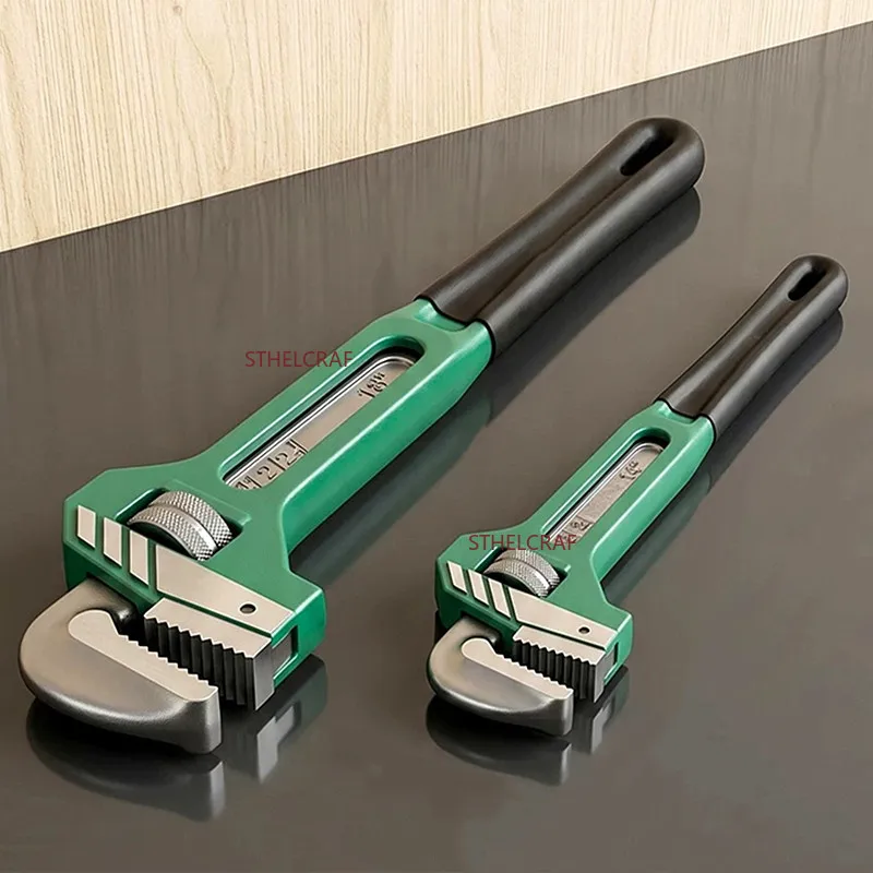 Multifunctional Plumbing Pipe Wrench Wide Opening Anti-rust Water Tube Spanner Labor Saving Hand Tools for Pipeline Maintenance