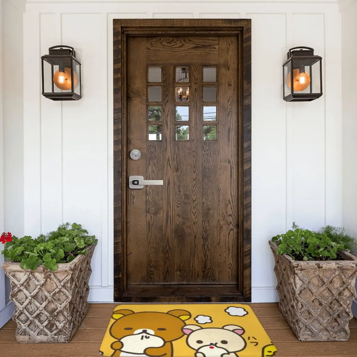 Rilakkuma Bear Non-slip Doormat Bath Bedroom Mat Prayer Carpet Indoor Pattern Decor