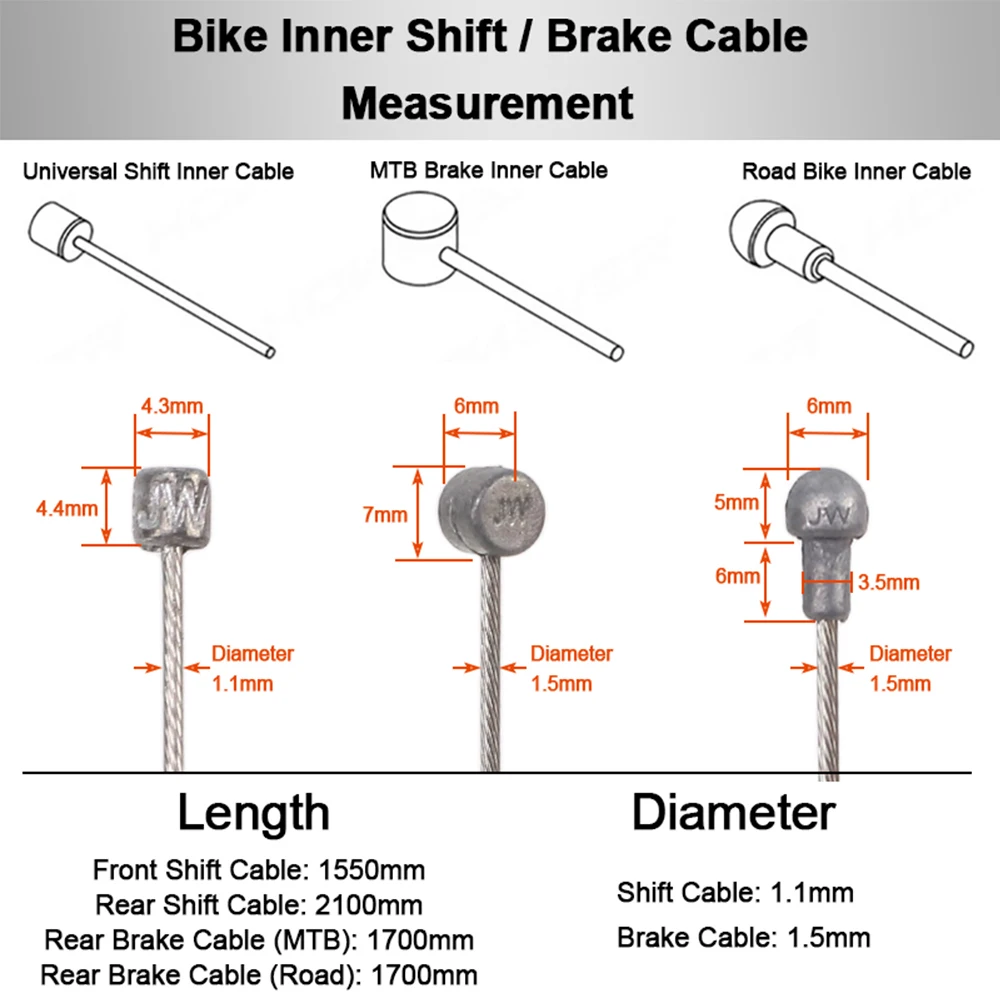 HEPPE Fahrrad Schalthebel Bremskabel Schleifen Edelstahlkabel MTB Rennrad Vorne Hinten Schaltwerk Schaltkabel Bremskabel Set