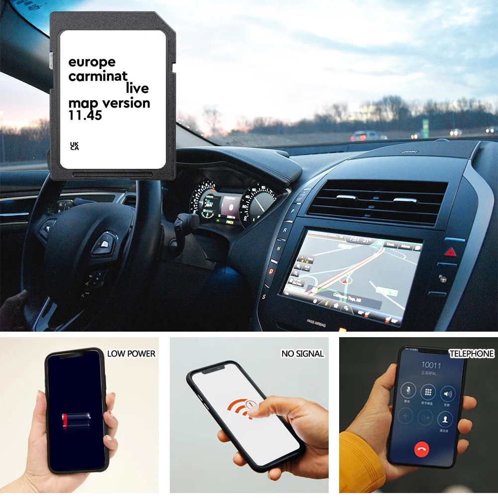 Compatibile for Renault Scenic 2011 2012 2013 Carminat Live 11.45 Map Cover Lithuania Portugal Ireland Europe GPS SD 8GB Card