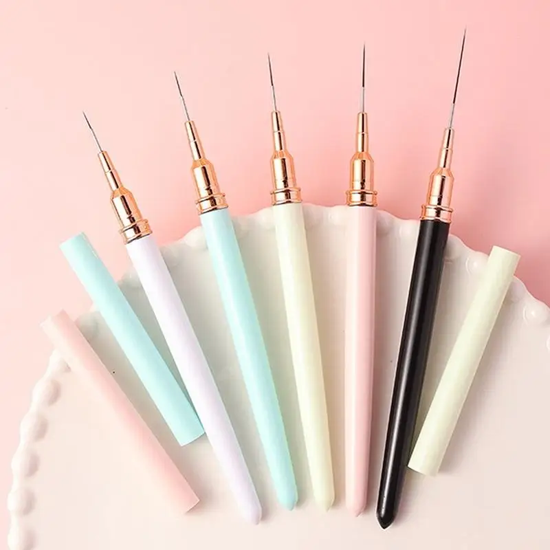 5 stücke Nail art Liner Pinsel Set UV Gel Nagel Pinsel Kits Französisch Streifen Linie Malerei Zeichnung Blume Stift Professionelle maniküre Werkzeug