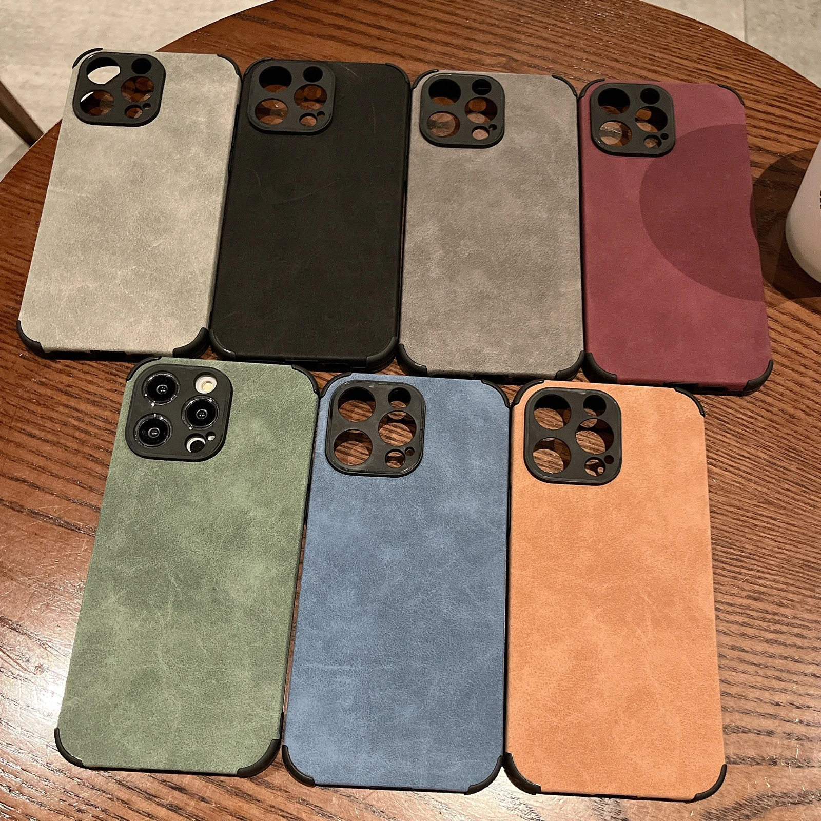 Casing lembut kulit Suede Anti guncangan, Sarung HP kulit Suede, Anti syok untuk iPhone 16 Pro Max 15 14 13 12 11 XR X, pelindung ponsel kamera ramping Funda