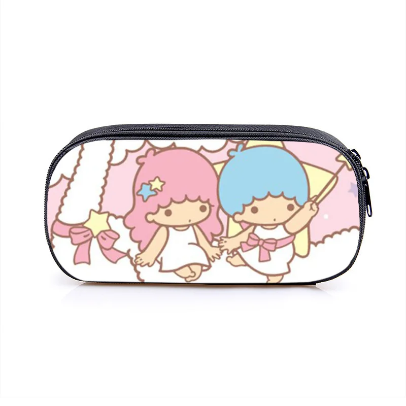 Sanrio Little Twin Stars Stationery Box Cartoon Around Pencil Case Pupils Stationery Gel Pen Ruler Eraser Storage Child Gift