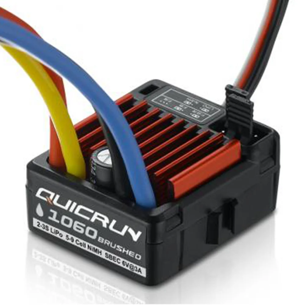 HOBBYWING QuicRun WP 1060 60A Waterproof Brushed ESC 2-3S LiPo for 1/10 RC Touring Car Buggies Truck Rock Crawler 540 550 Motor