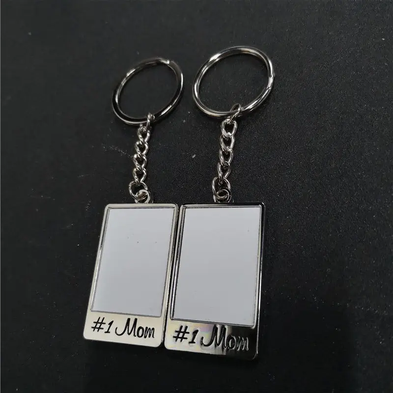 sublimation blank #1 dad mom keychains for Mother's Day key ring hot transfer printing consumables 20pcs/lot