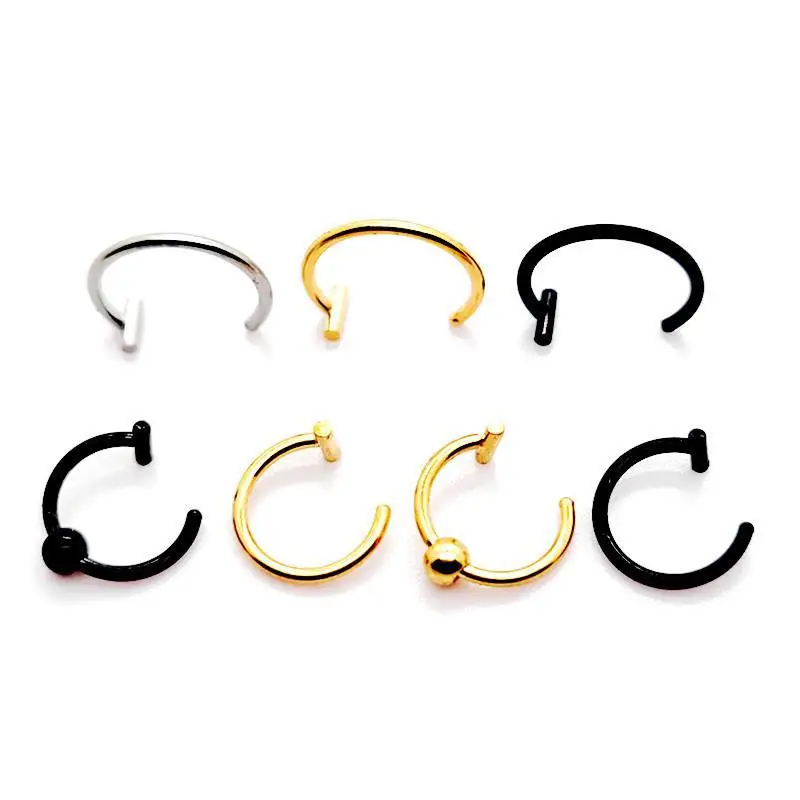 1Pair Fake Lip Rings for Women, 316L Stainless Steel Nose Ring Fake Septum Nose Ring Clip On Lip Ring Fake Piercing Jewelry image 2