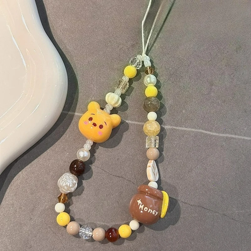 Hadiah ulang tahun Disney Pooh Bear, hiasan rantai gantung casing ponsel, rantai ponsel portabel dan antihilang