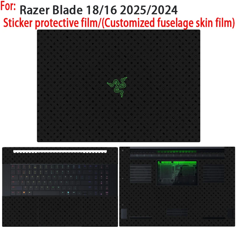 For Razer Blade 16/18 2026/2025 Sticker protective film Razer Blade 14/2025/2024 Notebook body shell film indicates skin film