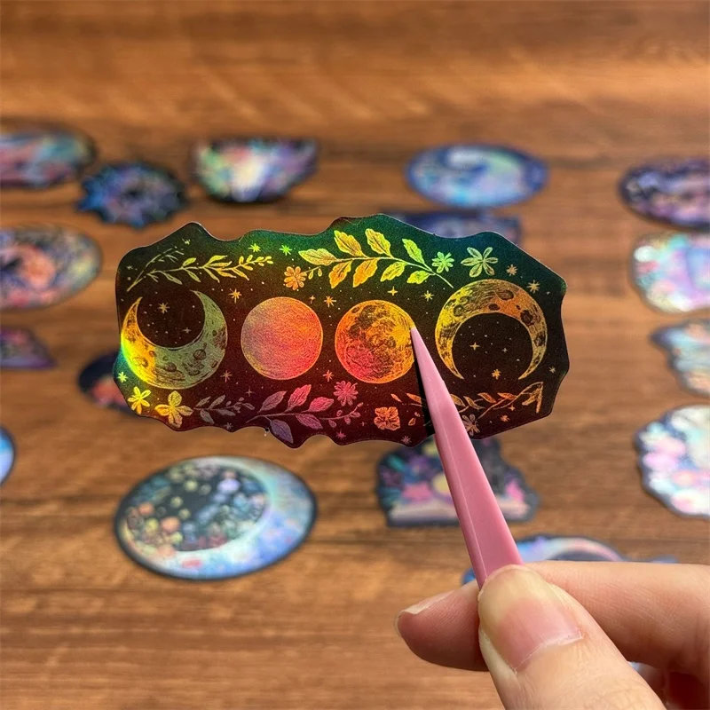 10/30/50PCS Laser Ghost Animal PVC Sticky Sticker Aesthetic DIY Decoration Scrapbooking School Supplies