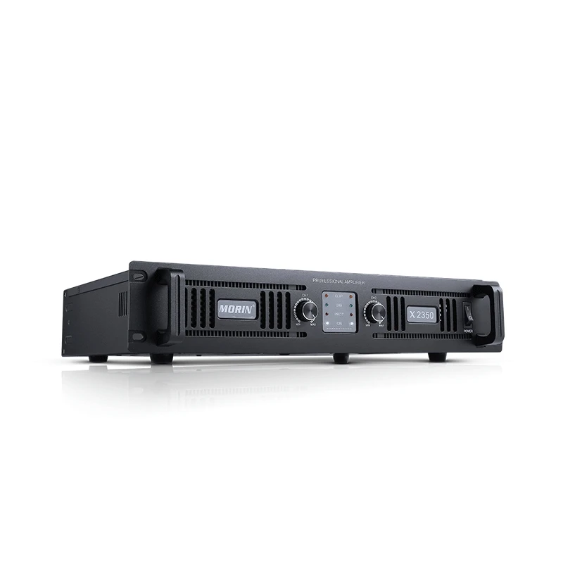 Professional 2 X 1000W High Power Audio Amplifier Line Array Set with 8ohm and 4ohm Impedance Metal Shell AC Power Supply