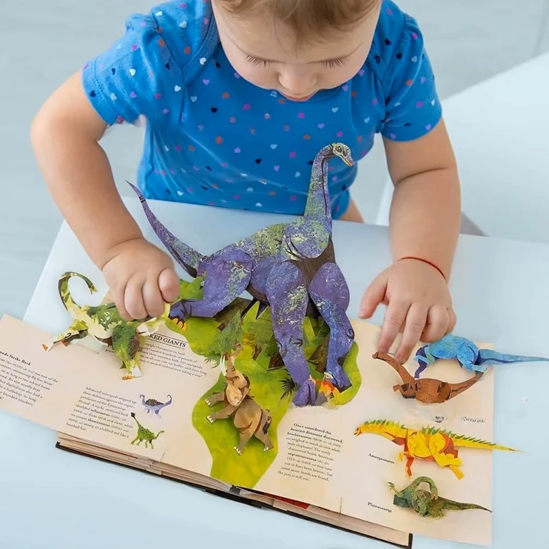 3D Encyclopedia Prehistorica Dinosaurs Folding Interest Dinosaur Picture Book Science Popularization Kids Gifts view 5