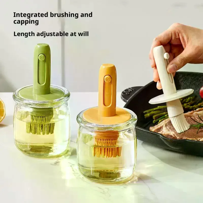 

Телескопическая бутылка для масляной кисти, стеклянная бутылка для масла, кухонная масляная щетка для выпечки, масляная щетка для барбекю на открытом воздухе, термостойкая масляная щетка