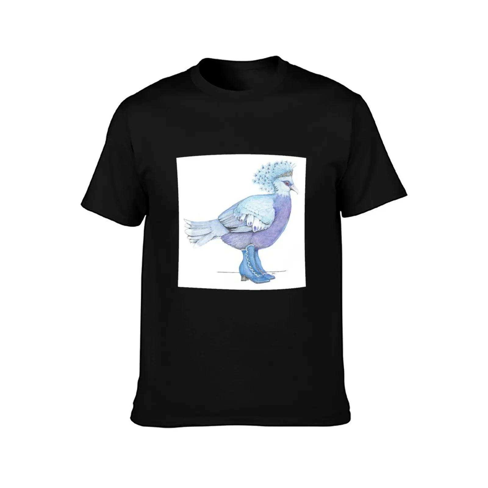 Victoria Crowned Pigeon in Victorian shoes T-Shirt Lightweight Basic Short Sleeve Shirt T-Shirt