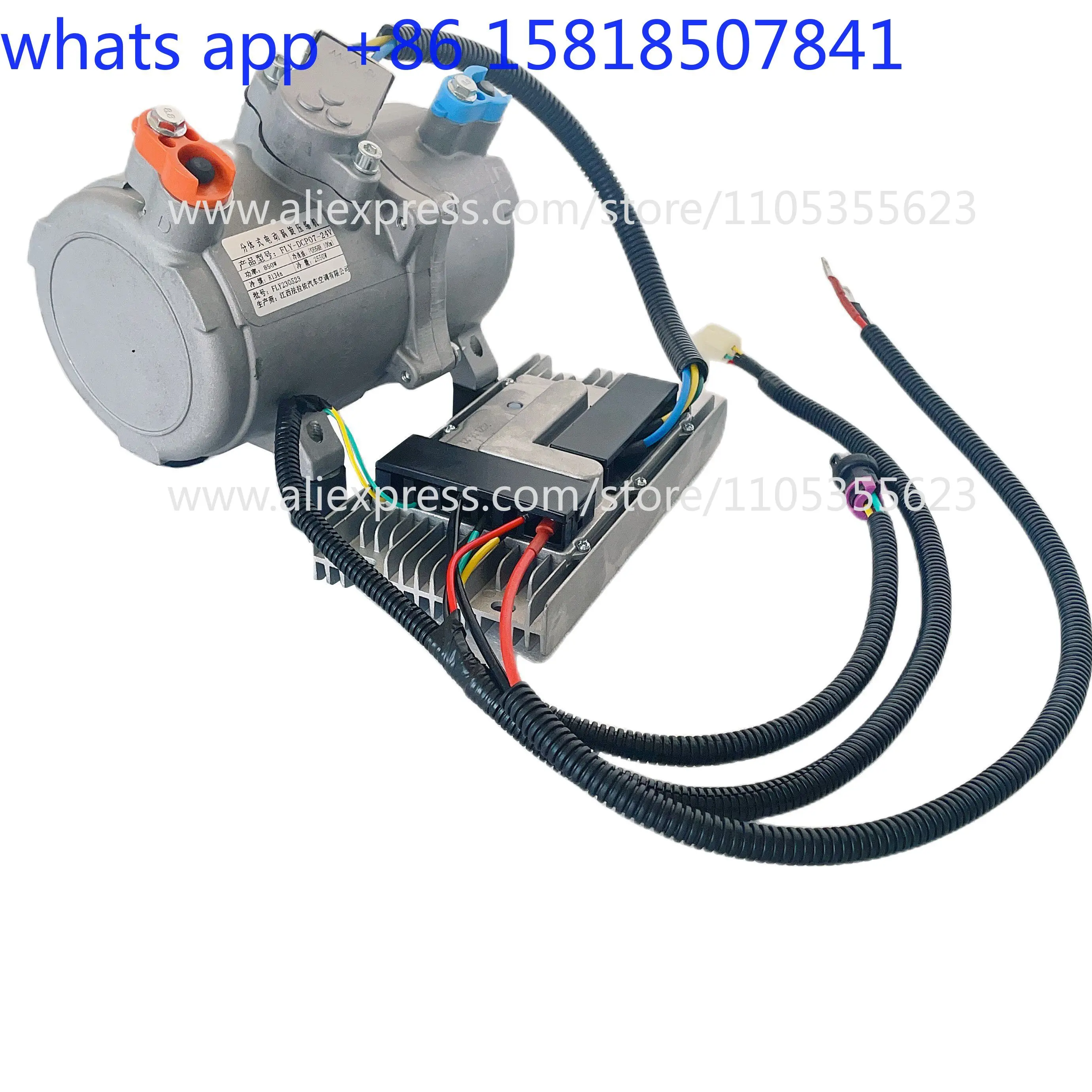 Novo compressor de ar condicionado automotivo elétrico scroll universal 12V/24V para estacionamento, com múltiplos modelos de refrigeração.