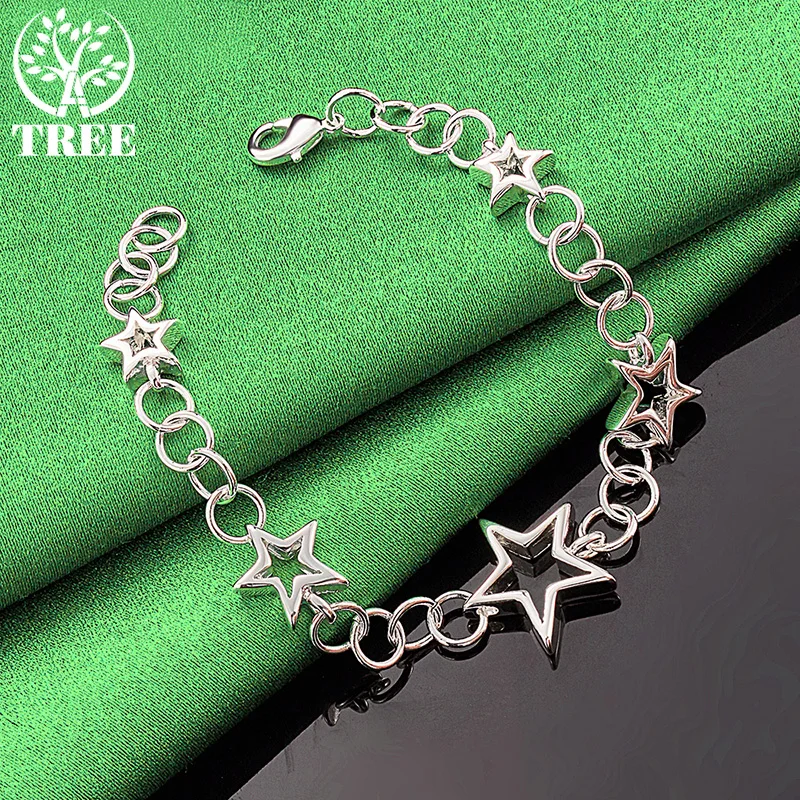 Exquisite Adorable 925 Sterling Silver Star Bracelet Women Nice Jewelry Birthday Anniversary Party Gift Accessories For Friends