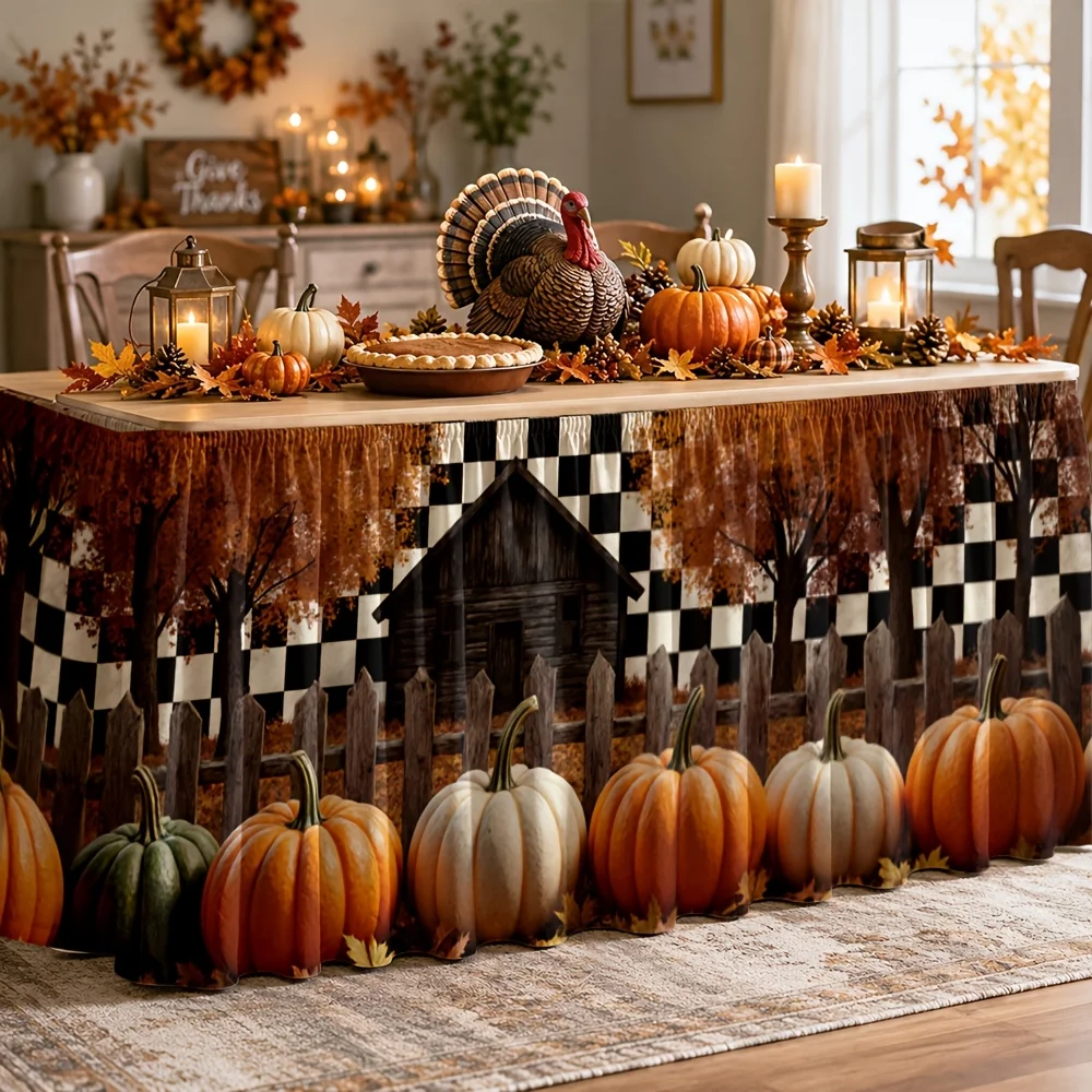 Autumn Harvest Tablecloth - Rural Cottage Style - Warm and Comfortable - Seasonal Decoration