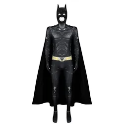Adult Bat Super Hero Costume Men Bat Mask Knight Cosplay Jumpsuit With Cape Outfit for Halloween Party Bodysuit