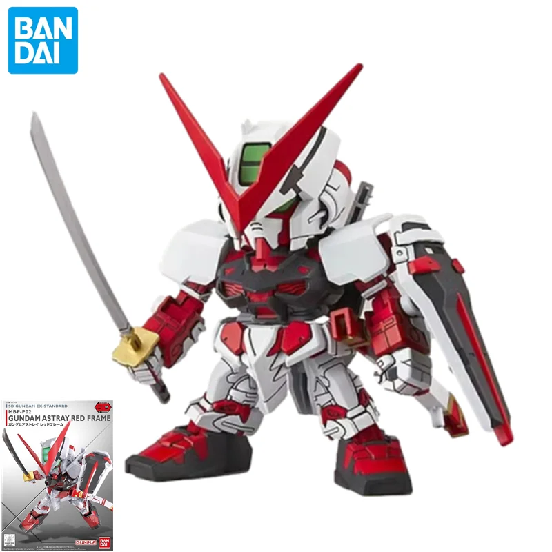 Bandai traje móvil Gundam modelo ensamblado SDEX red Astray figura animación periférico colección adornos robot juguete regalo