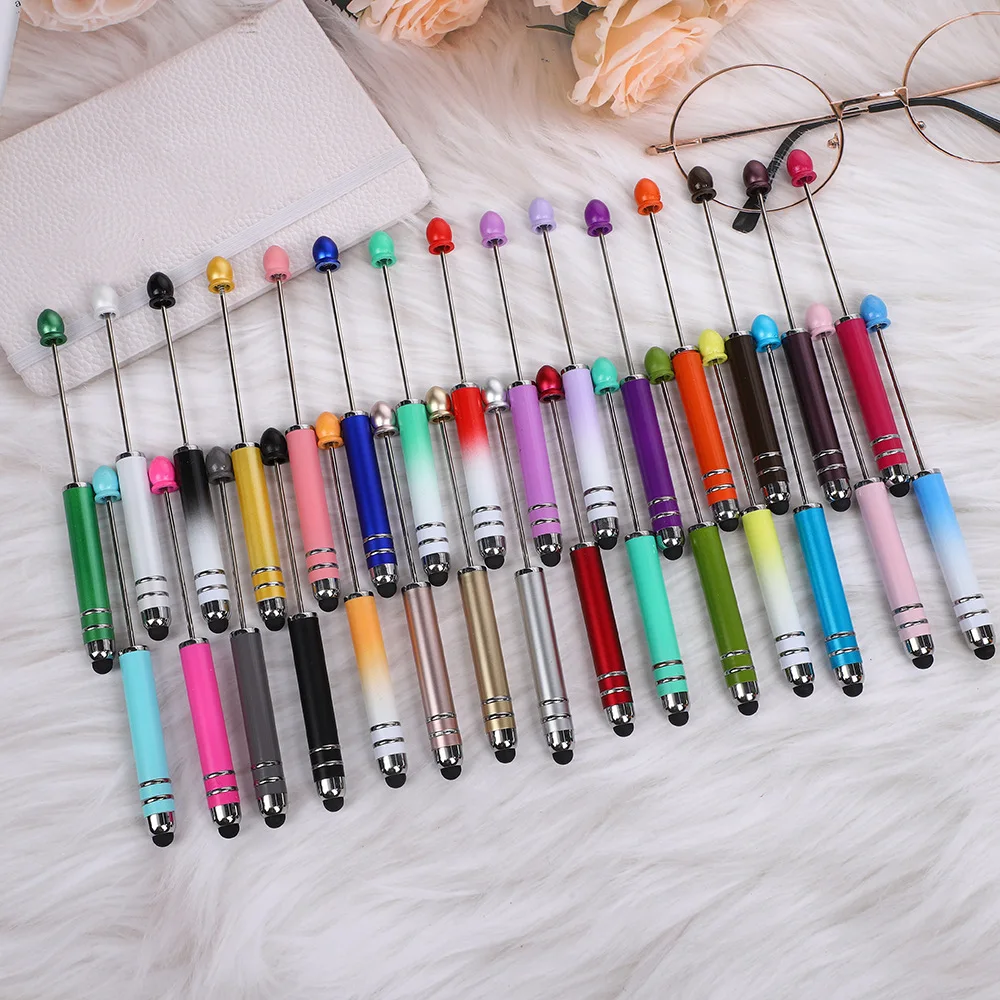 

10pcs/set Universal 2 in 1 Stylus Pens with Beaded Ballpoint Pens Touch Screen Touch Pen for All Capacitive Screen Beadable Pen