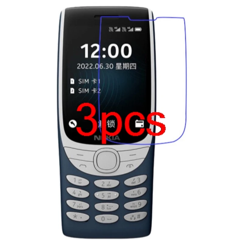 3PCS Soft Plastic Clear HD PET (Not Glass) Screen Protector Protective Guard Film For Nokia 8210 4G 2022