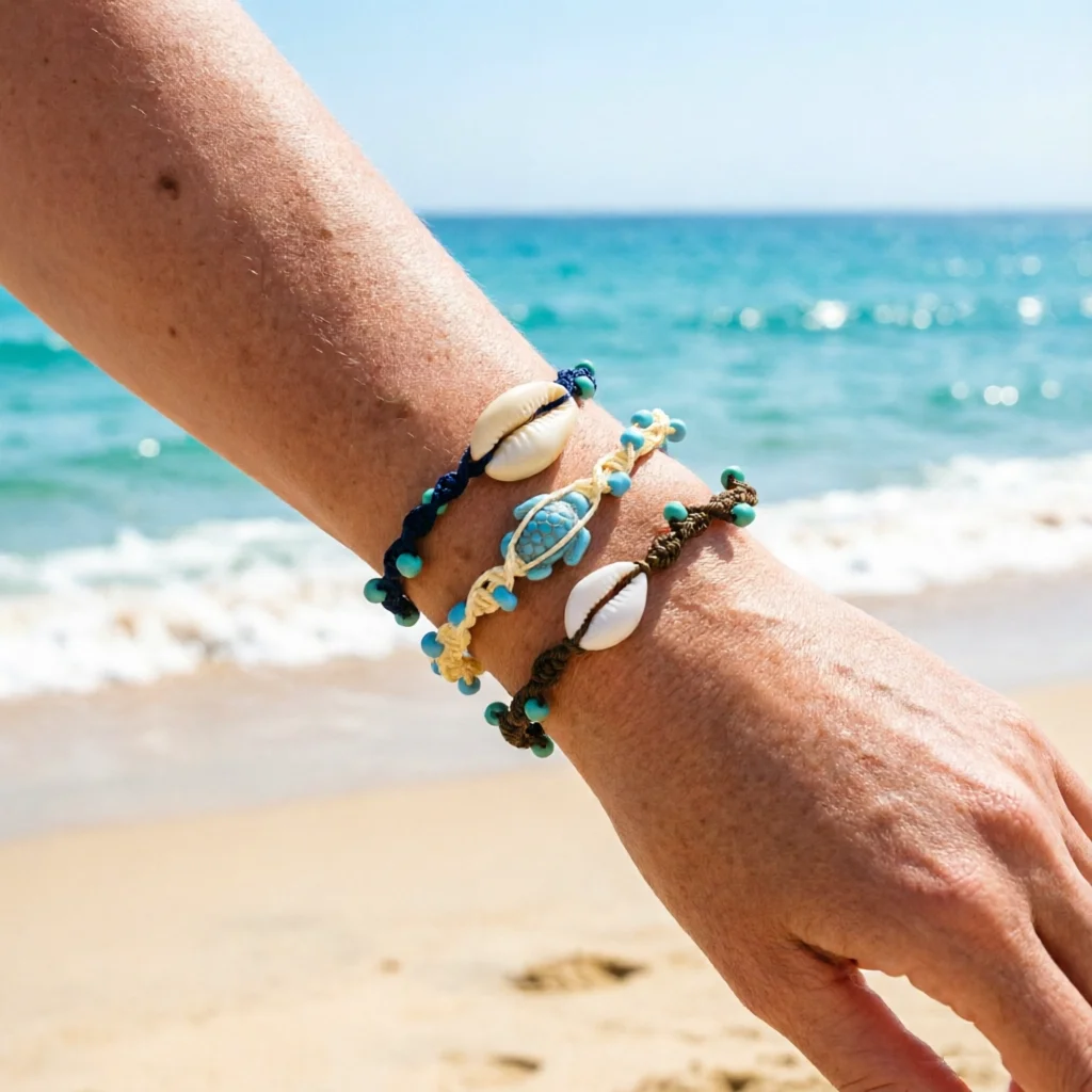 

3 Pcs/set Bohemia Turtle Charms Bracelets Handmade Adjustable Waterproof Wax String Bracelet For Men Women Sea Beach Jewelry
