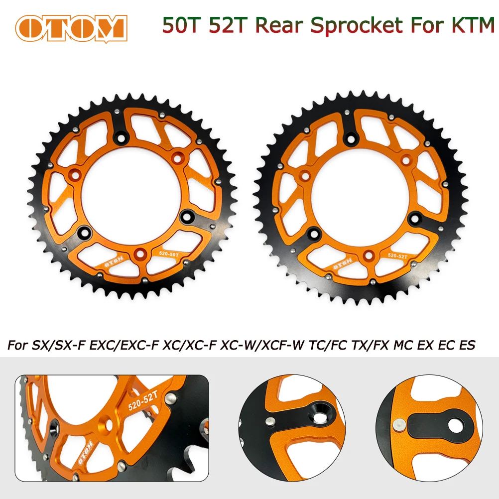 

OTOM Motorcycle Rear Sprocket For KTM SX/SX-F EXC/EXC-F XC/XC-F XC-W/XCF-W HUSQVARNA TC/FC TE/FE TX/FX GASGAS MC MCF EC EX ES