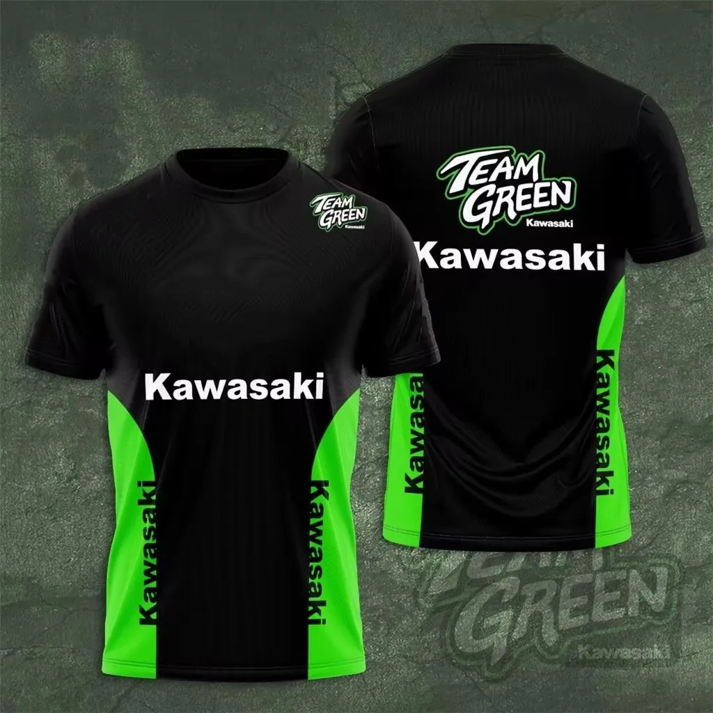 Kawasaki Racing Team Men T-shirt Summer Short Sleeve 3D Print Women Tee Shirts Motorcycle Sports Children Clothes Tops