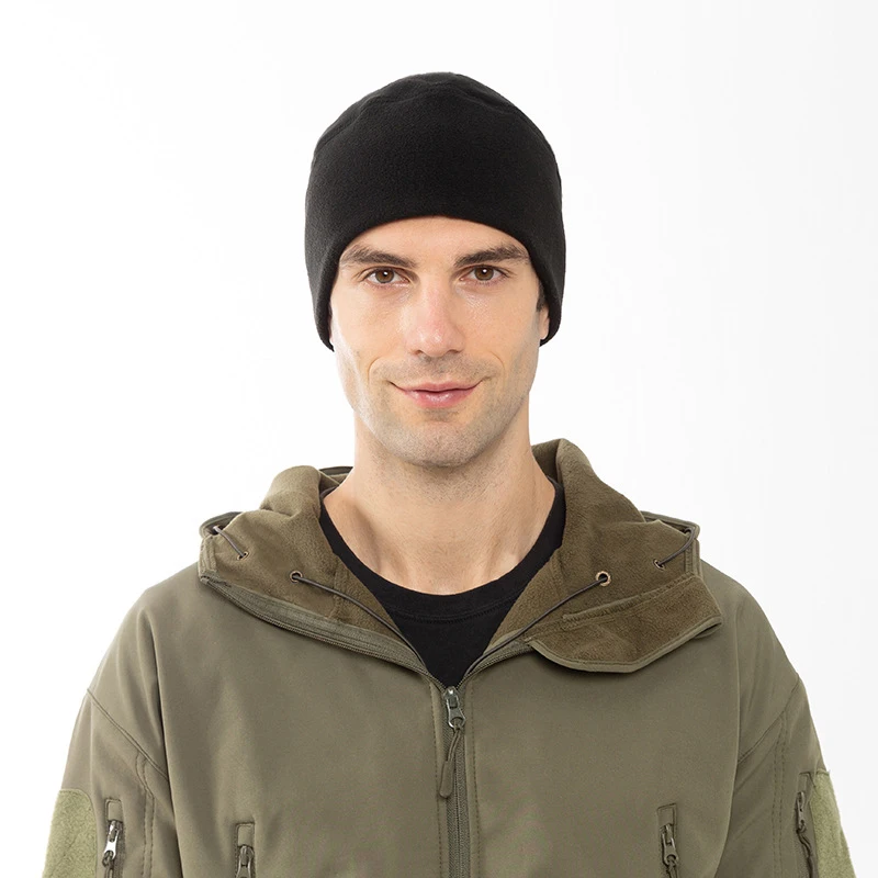 Männer Beanie Marines Radfahren Kappe Wandern Winter Einfarbig Weiche Warme Mütze Polar Fleece Verdickt Militär Armee Winddicht Outdoor – Detail 5