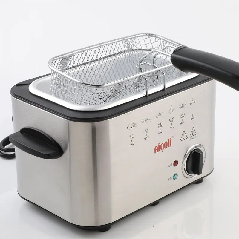 1.2L Stainless Steel Single tank Electric deep fryer smokeless French Fries Chicken grill multifunction MINI hotpot oven EU