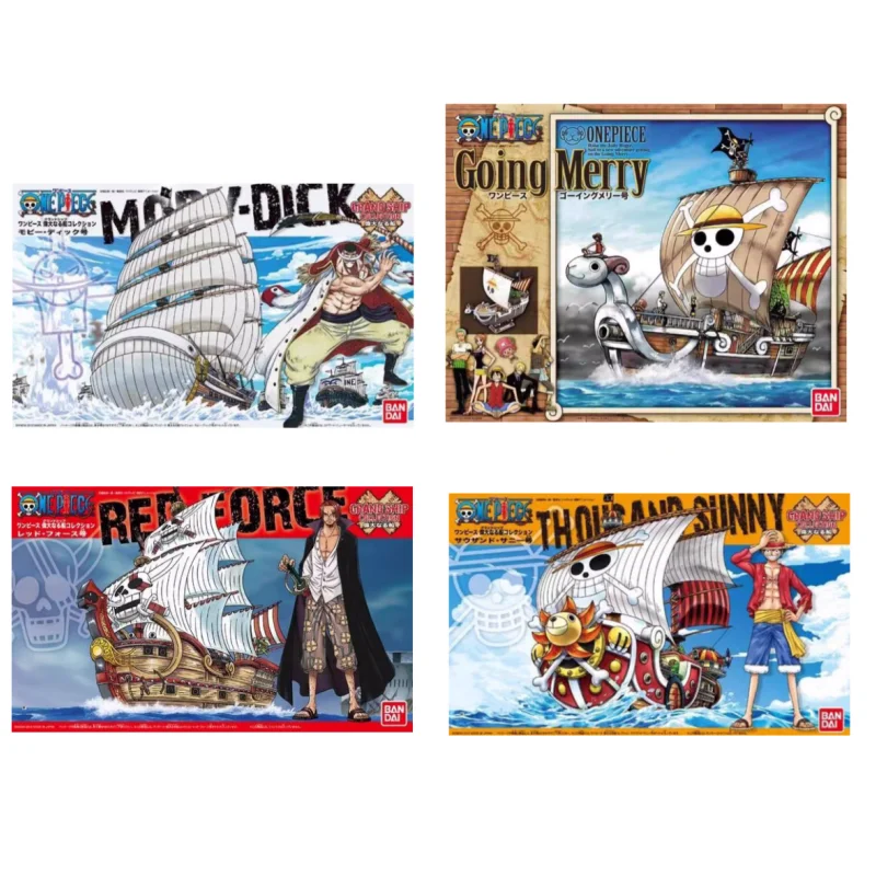 In magazzino BANDAI Original ONE PIECE Pirate Ships mille Sunny Red Force Moby-Dick Going Merry Straw Hat Pirates Action Figures