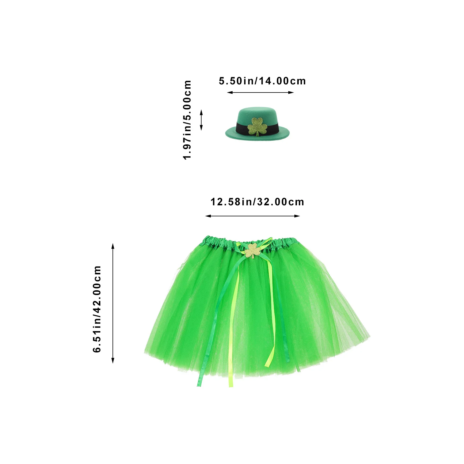 1Set St Patricks Day Costume Kids Tutu Skirt Top Hat Party Cosplay Props Festival Performance Outfit St Patricks Day Costume